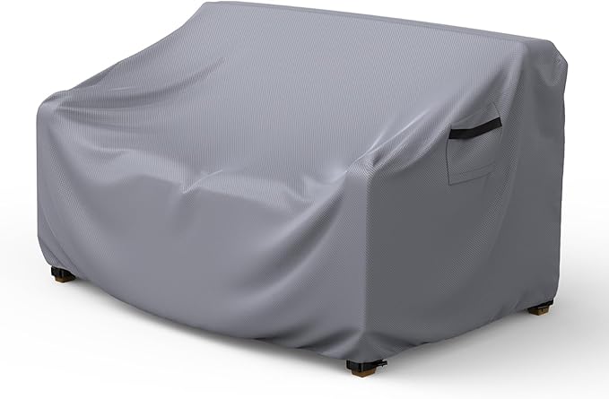 Heavy Duty Patio Sofa Cover, Mrrihand 3-Seater Outdoor Sofa Loveseat Cover, Outdoor Patio Furniture Cover with Air Vent and Handles, 78" W×42" D×32" H, Grey