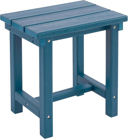 Furnimart 16.5" Adirondack Square Outdoor Side Table, Extra-Thick HDPE Weather-Resistant Teal Blue Small Patio End Table for Garden, Balcony, Yard, Deck, Poolside(Teal Blue)