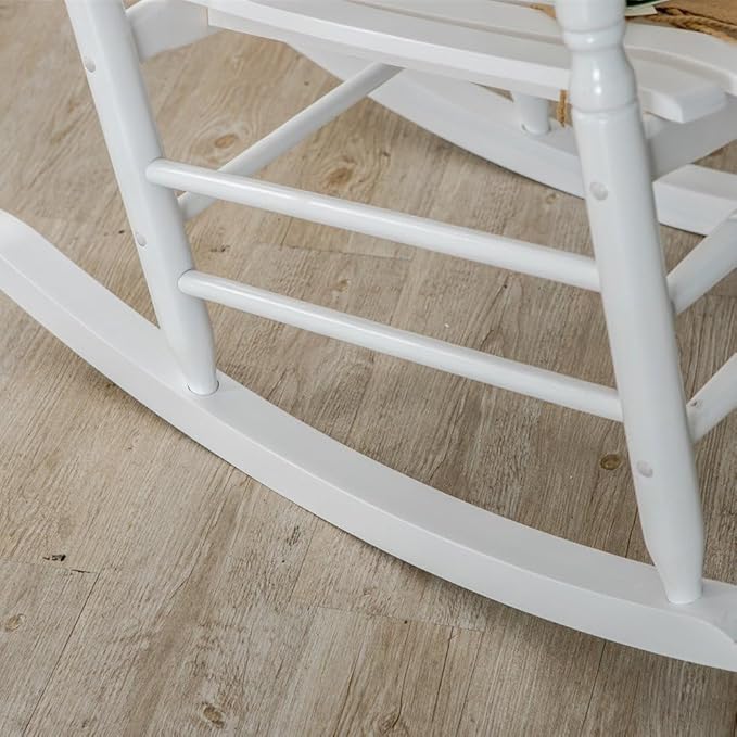 Rocking Chair Porch Rocker Set of 2 Outdoor Furniture Wooden Adult Rockers for Bistro Balcony Camping Lawn Garden Backyard Outside, White