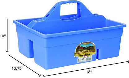 Little Giant® Plastic DuraTote | Horse Grooming DuraTote | Durable Tote Box Organizer with Easy Grip Handle | Extra Thick Sidewalls | Berry Blue