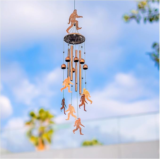 Bigfoot Wind Chimes for Outside,Big Foot Sasquatch Gifts for Men Women/Memorial Gifts/Birthday Gift Metal windchimes Outdoors/Indoors,Garden Decor,Patio,Home,Porch,Yard Decoration