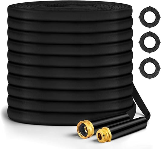 Garden Hose100FT, Lightweight & Flexible Water Hose,Non-Expanding,3/4" GHT Leak-Proof Metal Fittings, Non-Expanding, Kink-Free, Portable, Wear-Resistant for Yard, Lawn, Garden Use