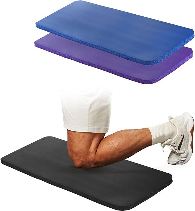 DEAYOU 3 Pack Yoga Knee Pads Cushion, Non Slip Exercise Mat for Pain Free Yoga, Extra-Thick Pilates Knee Mats, Portable Yoga Mat Accessory for Fitness, Elbows, Wrist, Forearms, 24"x10"x0.6", 3-Color