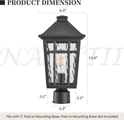 Outdoor Post Light Fixtures Black Outdoor Pole Light Waterproof Aluminum Pillar Lights Outdoor for Garden Patio Pathway