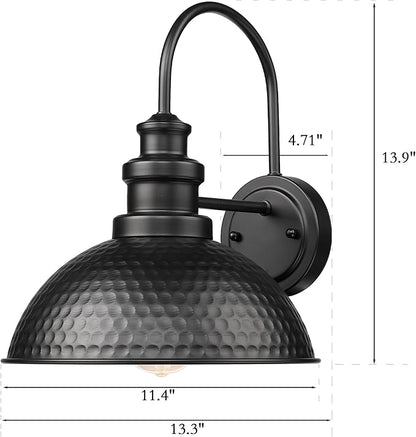 Casia Outdoor Farmhouse Barn Lights, Rustic Outdoor Wall Sconce, Exterior Wall Lights, Front Door Mounted Lighting Fixture,Vintage Outside Lighting for Porch,Patio,Garage (Black, 4 Pack)