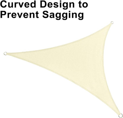 LOVE STORY Custom Size 12'x15'x19.2' Butter Cream Sun Shade Sail Right Triangle Sunshade Fabric Awning Canopy for Patio Backyard Carport Pergola (Customized)