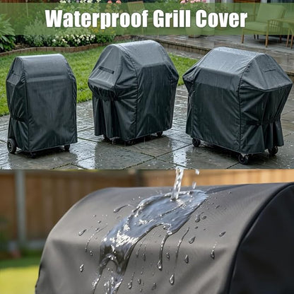 Grill Cover, 53-inch Heavy Duty Oxford Outside Waterproof Grill Covers, Dust-Proof Windproof UV Resistant BBQ Gas Cover Fit Most Brands Char Broil, Weber, Brinkmann, Holland