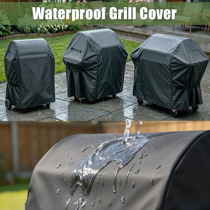 Grill Cover, 40-inch Heavy Duty Oxford Outdoor Waterproof Grill Covers, Dust-Proof Windproof UV Resistant BBQ Gas Cover Fit Most Brands Char Broil, Weber, Brinkmann, Holland