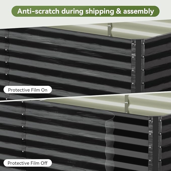 COMHOMA 2 Pack Galvanized Raised Garden Bed,6x3x2ft Large Metal Planter Box for Outdoor Vegetables,Corrugated Steel Herbed Plants Container,Extra Deep Gardeners Kits with Open Bottom