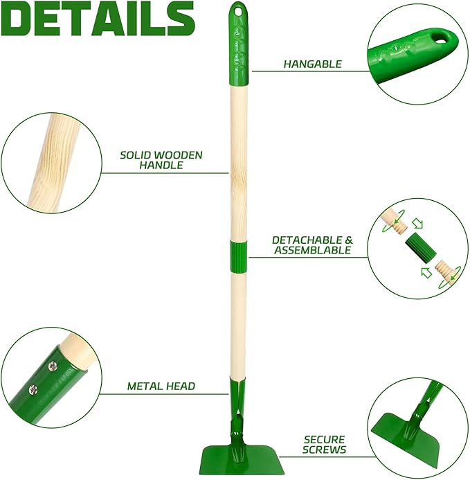 Kids Gardening Tools Set,7Pcs Gardening Set for Kids with Shovel, Rake, Leaf Rake,Summer Outdoor Backyard Farm Digging Weed Toys Beach, Sand, Garden Play Set Birthday Gift for Boys Girls