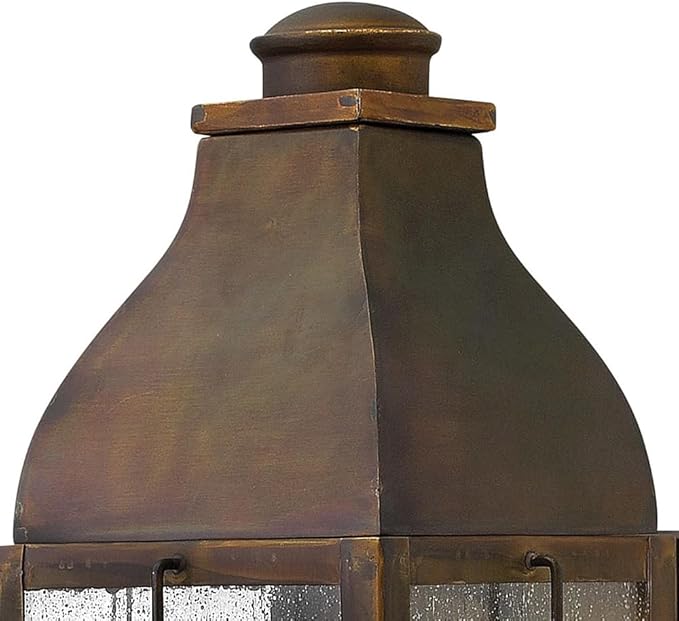 Hinkley Bingham Medium Wall Mount Outdoor Lantern - Brass, Clear Seedy Glass, Gas Light Style - Sienna Finish