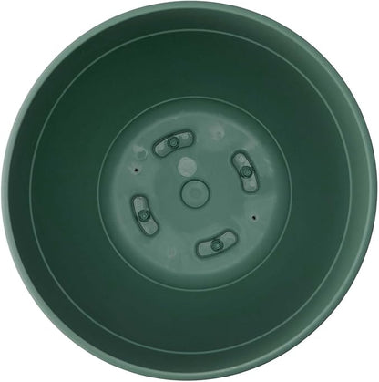 Bloem Dayton 8" Turtle Green Recyled Plastic Planter Pot with Drainage Holes and Removable Saucer for Indoor and Outdoor Gardening