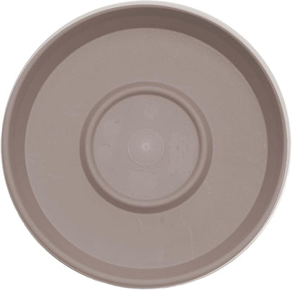 Bloem Terra Resin Saucer Tray: 8" Bottom Width - Pebble Stone Beige - Matte, Durable, Ribbed Bottom, Indoor and Outdoor, Fits 10" Terra Pots