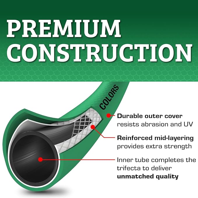 Flexzilla Colors SwivelGrip Garden Hose 5/8 in. x 5 ft., Lightweight All-Weather Water Hose, Durable and Flexible, Leak-Free Connections, Forest Green