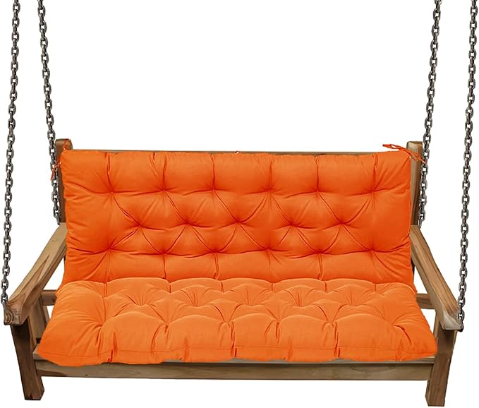 Replacement Cushions for Swing, Swing Cushions 3 Seater Replacement, Waterproof Thicken Washable Pad Cushion for Outdoor Indoor Furniture Swing Patio (Orange, 40x71 inch)
