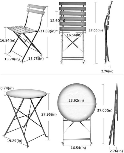 Grand patio 3-Piece Bistro Set Folding Outdoor Furniture Sets with Premium Steel Frame Portable Design for Bistro & Balcony, Yellow