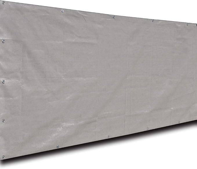 Alion Home© Elegant Privacy Screen Windscreen Mesh for Backyard Deck, Patio, Balcony, Fence, Pool, Porch, Railing. (5' x 12', Smoke Tan)
