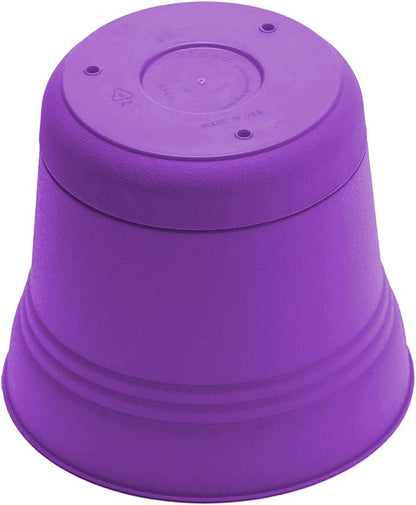 Bloem Saturn 12" Royal Lilac Round Resin Planter Pot with Snap-in Saucer for Indoor and Outdoor Gardening