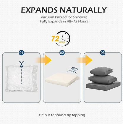 HOMREST 4" Thick Outdoor Replacement Cushions, Water-Resistant Patio Seat Cushions 25x25, Non-Slip 14-Piece Set for 6-Seat Rattan Wicker Sectional Sofa,Gray