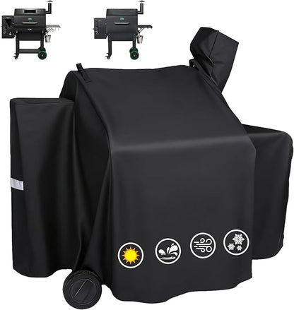 Utheer Grill Cover for Green Mountain Daniel Boone Prime WiFi Grills and Green Mountain Grill Ledge Model, Heavy Duty 600D Waterproof Fabric Grill Cover for GMG DB Prime WiFi, Black