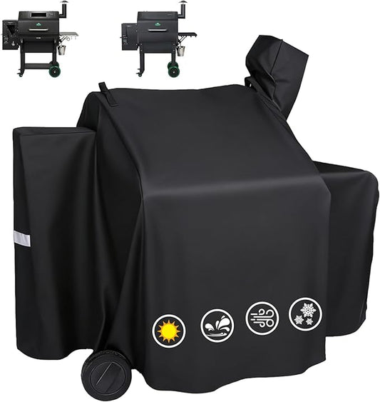 Utheer Grill Cover for Green Mountain Daniel Boone Prime WiFi Grills and Green Mountain Grill Ledge Model, Heavy Duty 600D Waterproof Fabric Grill Cover for GMG DB Prime WiFi, Black
