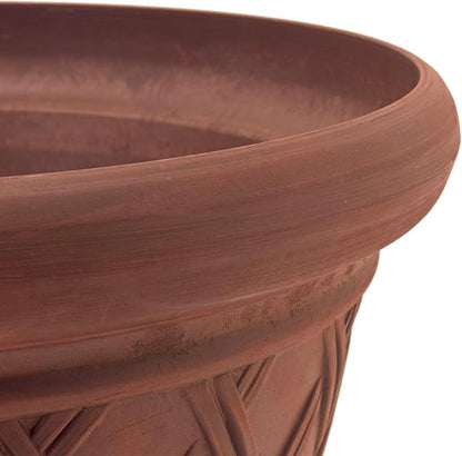 PSW Pot Collection Basket Weave Planter Pot for Indoor and Outdoor Plants and Gardens, 18-inch, Terra Cotta Color
