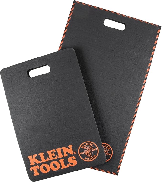 Klein Tools 60135 Kneeling Pads, Adult Men's Soft Thick Closed Cell Soft Foam Professional Tradesman Pro Pads with Handle