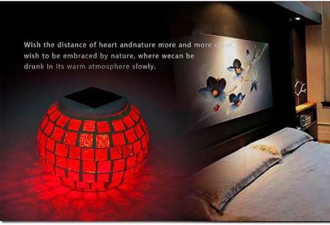 Solar Glass Ball Light Mosaic Jar Lights,Color Changing Globe Table Lamp Waterproof LED Night Light for Garden Patio Party Yard Outdoor Indoor Decorations (Gold Silver)