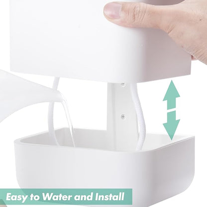 Phoenix Vine 6.5 Inch Wall Mounted Self-Watering Planter Pot for Indoor Houseplants and Herbs | Hanging Planter for Window Sills, Bathroom Walls, Home & Office Décor, White, Set of 1, 01-C-D-1
