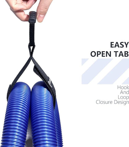 2 PCS Heavy Duty Cord Storage Wrap Holder Extension Hook and Loop Cord Hose Organizer Strap with Carrying Handle for Cords Garden Hose Swimming or Garage Tool (Middle-22)