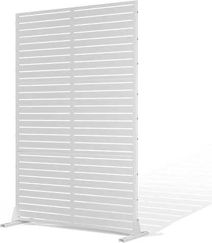 Metal Privacy Screen Outdoor Privacy Screen, Freestanding Fence Panel for Outside, 72''H×47''W, Decorative Screen Panel for Backyard/Patio/Deck