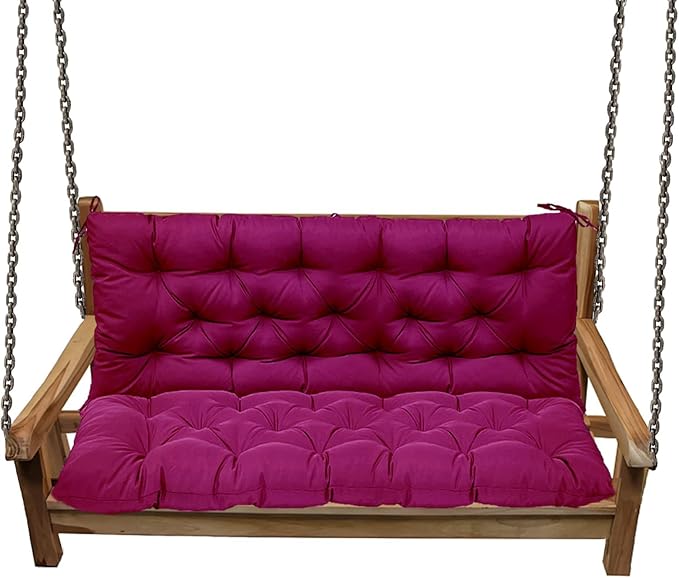 Replacement Cushions for Swing, Swing Cushions 3 Seater Replacement, Waterproof Thicken Washable Pad Cushion for Outdoor Indoor Furniture Swing Patio (Burgundy, 40x71 inch)