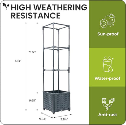 Tomato Planter with Trellis Cage Raised Garden Bed Planters Boxes with Tomato Plant Cages Support Self Watering Pots for Climbing Flowers Vegetable Vine Vegetables Patio Greenhouse Indoor Outdoor