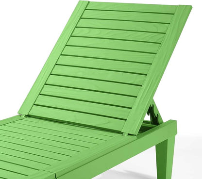 Nestl Sun Tanning Chair - Lime Green Chaise Lounge Chair Outdoor, Lightweight Pool Lounge Chairs Set of 4, Adjustable 5-Position Reclining Lawn Chair, Waterproof Beach Outdoor Lounge Chairs