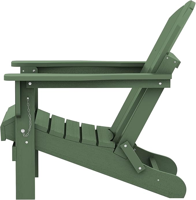SERWALL Adirondack Chair Set of 6 for Patio Garden Outdoors Fire Pit- Army