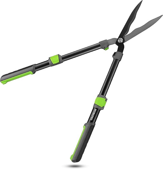 WORKPRO Extendable Hedge Shears, 25"-33" Manual Hedge Clippers, Professional Bush Cutter, Gardening Pruners Scissors, Hedge Trimmers, Shears Gardening Tools for Pruning Borders & Shrubs
