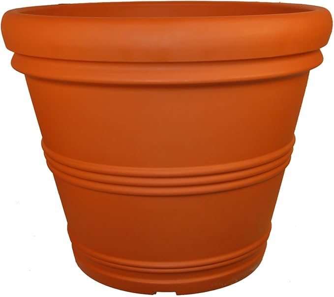 Tusco Products RR245TC Rolled Rim Garden Pot, 24.5-Inch, Terra Cotta Color.