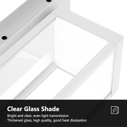 Outdoor Wall Sconce Light Exterior IP54 Waterproof LED Wall Light Fixture White Porch Light Outdoor Wall Mount Lamp Lantern Anti-Rust Aluminum for Patio Garage13W 750Lm 3000K