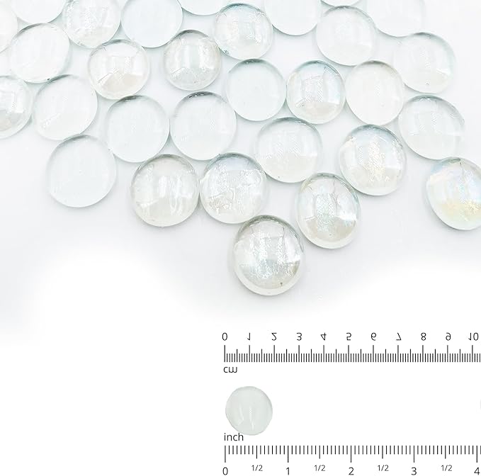 19 Pound Fire Glass Beads for Fire Pit 1/2 inch Tempered Glass Rocks Ultra Clear
