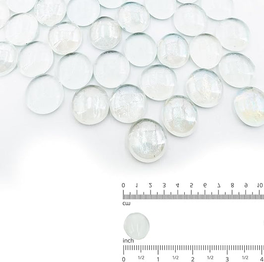 19 Pound Fire Glass Beads for Fire Pit 1/2 inch Tempered Glass Rocks Ultra Clear