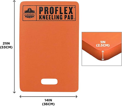 Ergodyne ProFlex 380 Kneeling Pad, Foam Knee Cushion, Water Resistant Kneeling Mat, 14" x 21" x 1", Orange, Standard