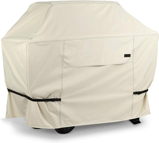 NettyPro Grill Cover Heavy Duty Waterproof 64 inch, Outdoor 2-3 Burners Gas BBQ Cover for Outside Weber, Char-Broil, Brinkmann, Nexgrill Barbecue, Beige