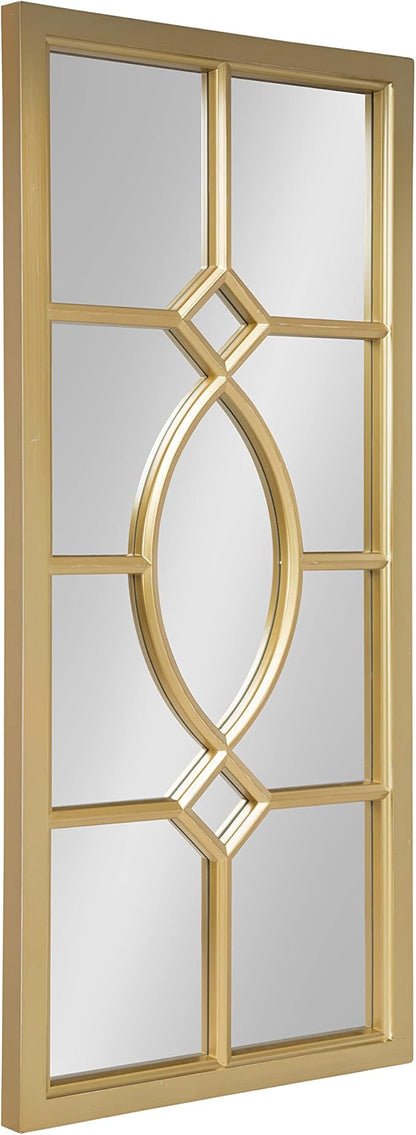 Kate and Laurel Cassat Classic Glam Window Wall Accent Mirror, Gold