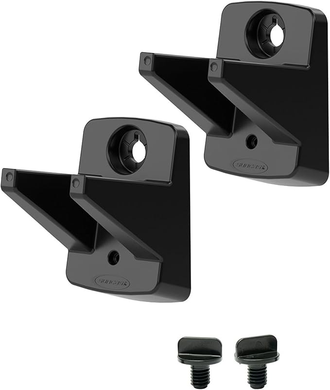 Suncast 8 Pack Wall Mount Hook Tool Organizer, Outdoor Rack System for Garage Storage, Closet, Shed, or Cleaning Organization, Black