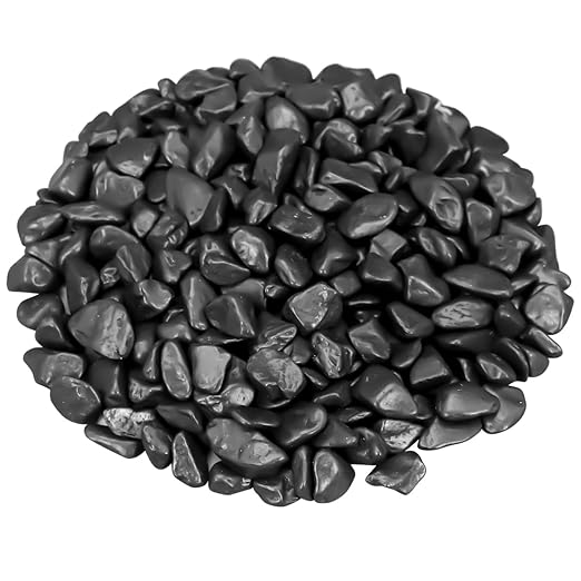 Garden Stones,Landscaping Pebbles, River Rocks Decorative Ornamental Pebbles, DIY Smoothed Rocks for Potted Plant Resin Art Vase Fillers Aquarium Gravel Rocks (1, Black, 1 Pound)