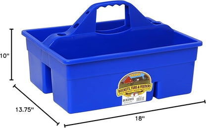 Little Giant® Plastic DuraTote | Horse Grooming DuraTote | Durable Tote Box Organizer with Easy Grip Handle | Extra Thick Sidewalls | Blue