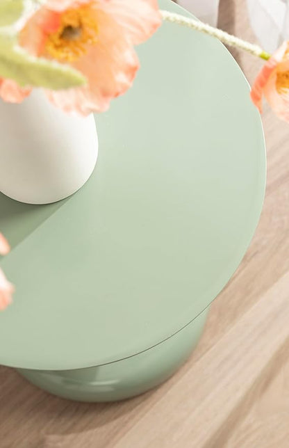 Kate and Laurel Fondi Modern Metal Round Side Table, 12 x 12 x 21, Green, Dorm Living Room Stacked Bubble End Table for Use as Bedroom Nightstand or Outdoor Patio Decor Option