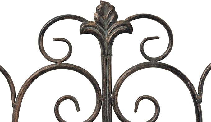 Sintosin Vintage Scroll Wrought Iron Wall Decor 36" x 24", Hanging Distressed Finish Traditional Large Metal Art Wall Decor for Living Room Bedroom Fireplace, Antique Outdoor Metal Home Decor
