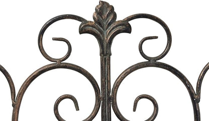 Sintosin Vintage Scroll Wrought Iron Wall Decor 36" x 24", Hanging Distressed Finish Traditional Large Metal Art Wall Decor for Living Room Bedroom Fireplace, Antique Outdoor Metal Home Decor