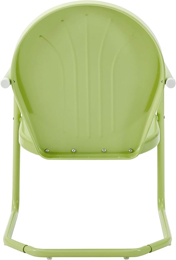 Crosley Furniture Griffith 3-Piece Outdoor Chair and Side Table Set, Retro Metal Bistro Patio Sets for Porch, Key Lime